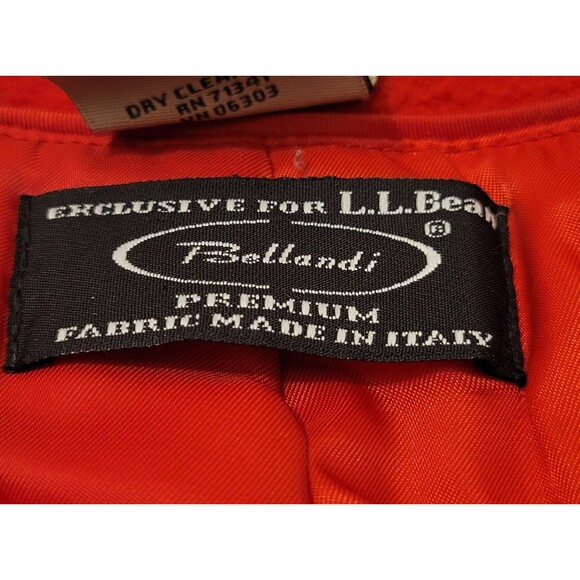 L.L. Bean Red Peacoat Women's 14 Lambswool Thinsulate Double Breasted Pockets - Picture 8 of 16